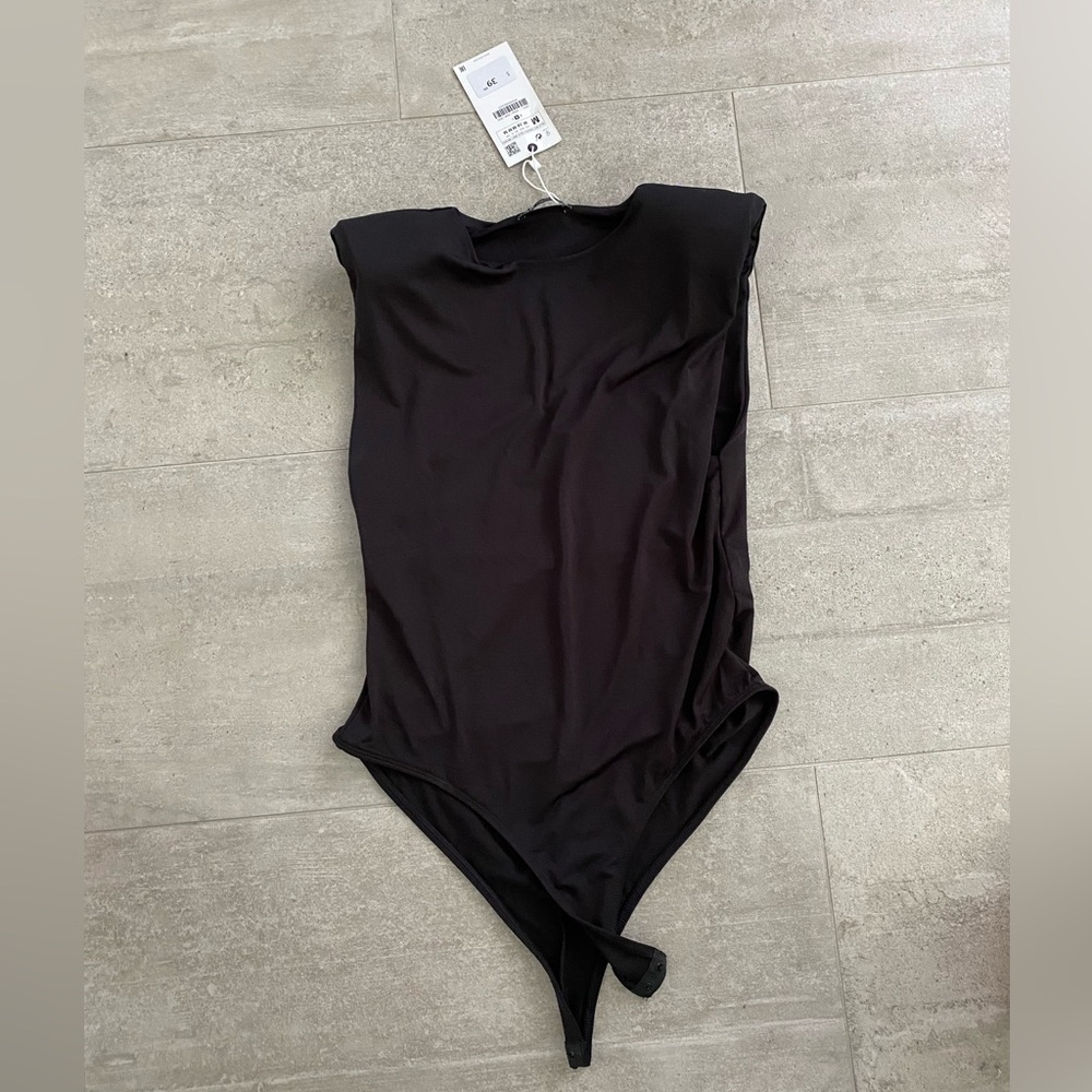 Zara padded shoulders body suit